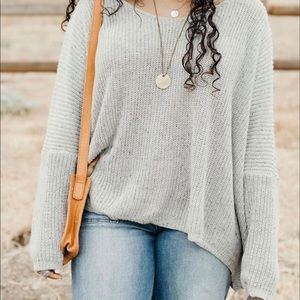 Carly Jean Los Angeles Rhea Oversized Sweater Grey